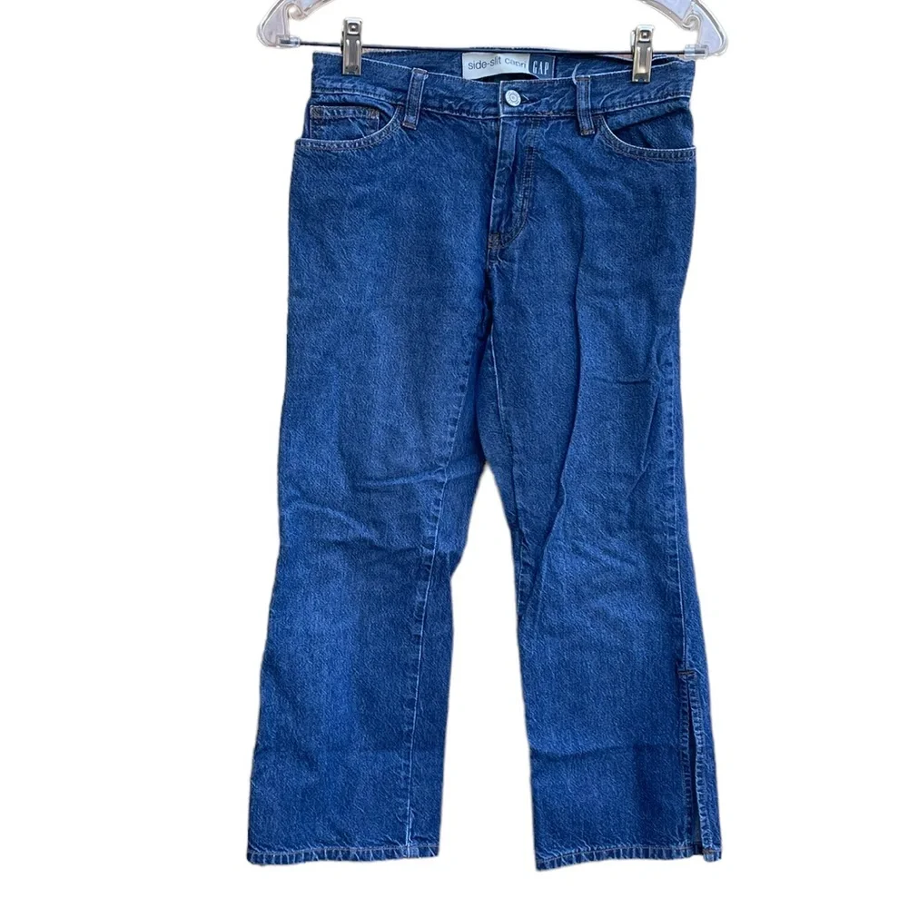 GAP Vintage Denim Side-Slit Capri 5 Pocket Style Blue Jeans Size 1 - Picture 2 of 6